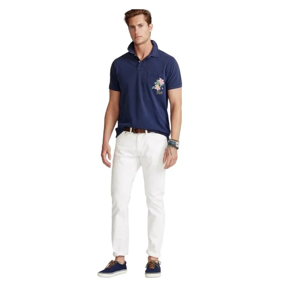 Polo Ralph Lauren Custom Slim Fit Floral Mesh Polo Shirt, Large Size, NWT - Picture 8 of 10
